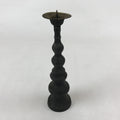 Japanese Buddhist Altar Fitting Bronze Candle Stand Vtg Shokudai Black BA181