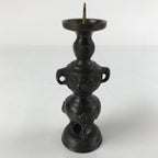 Japanese Buddhist Altar Fitting Bronze Candle Stand Vtg Shokudai Brown BA273