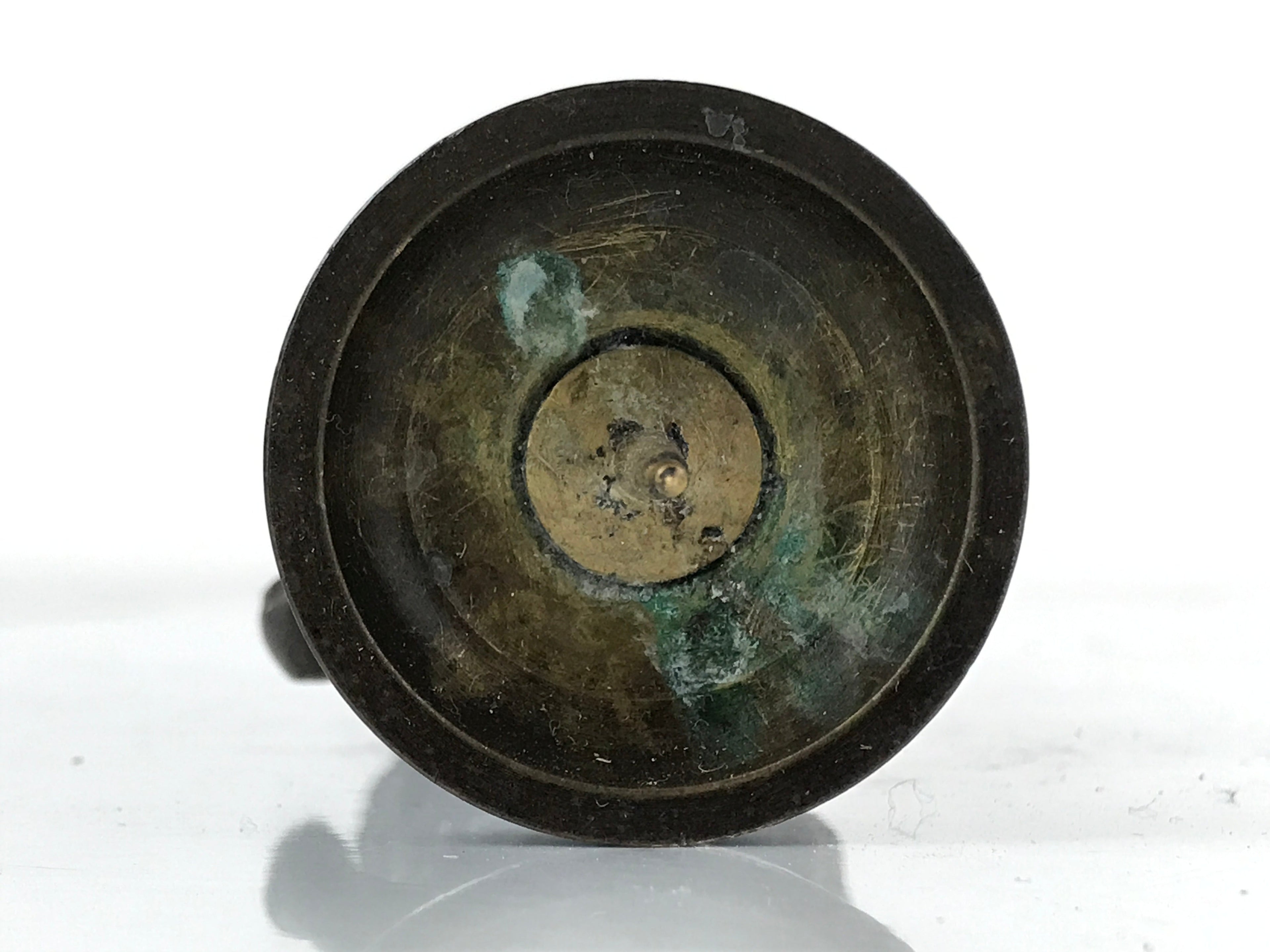 Japanese Buddhist Altar Fitting Bronze Candle Stand Vtg Shokudai Brown BA273