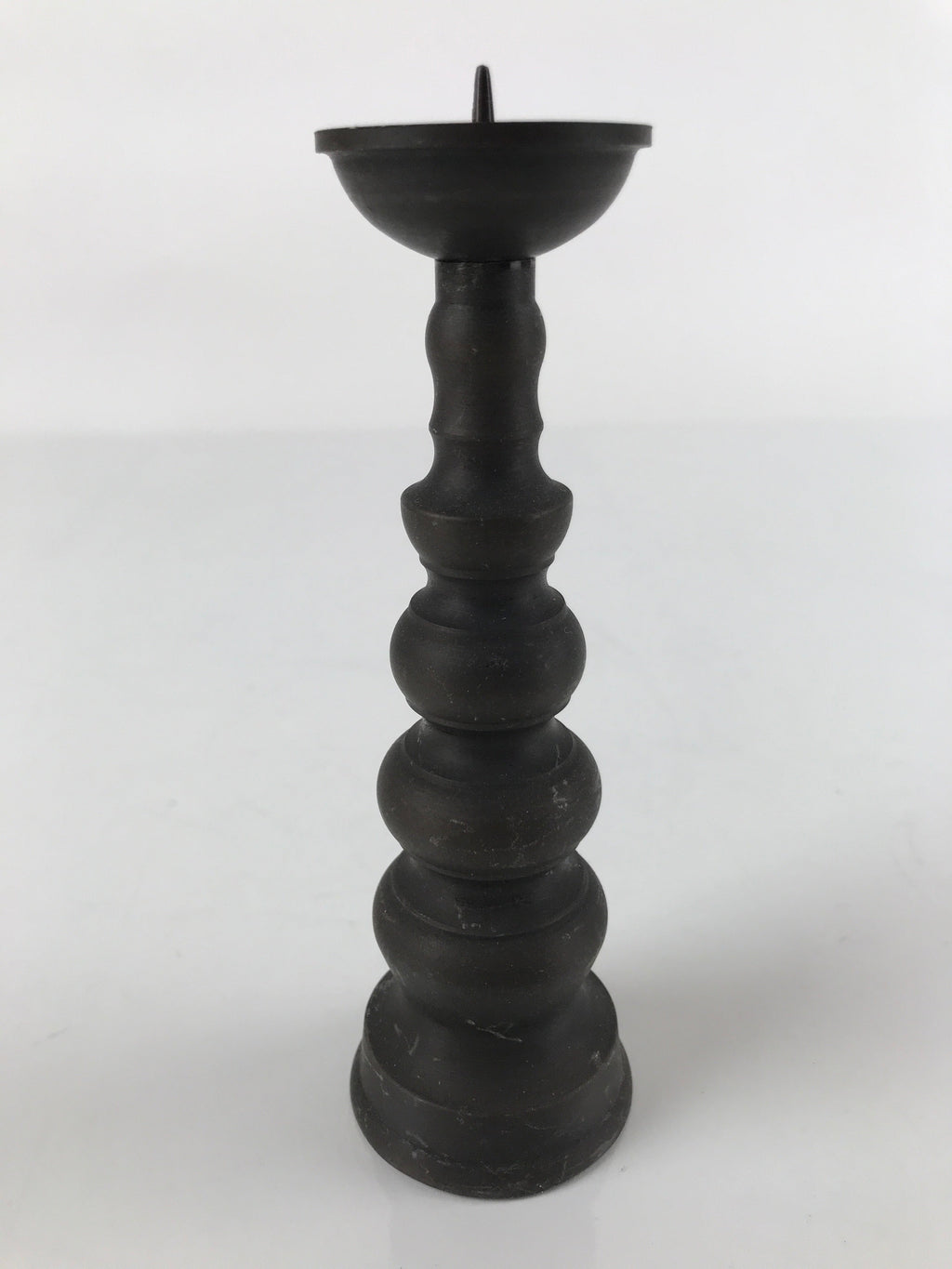 Japanese Buddhist Altar Fitting Bronze Candle Stand Vtg Shokudai Brown BA276