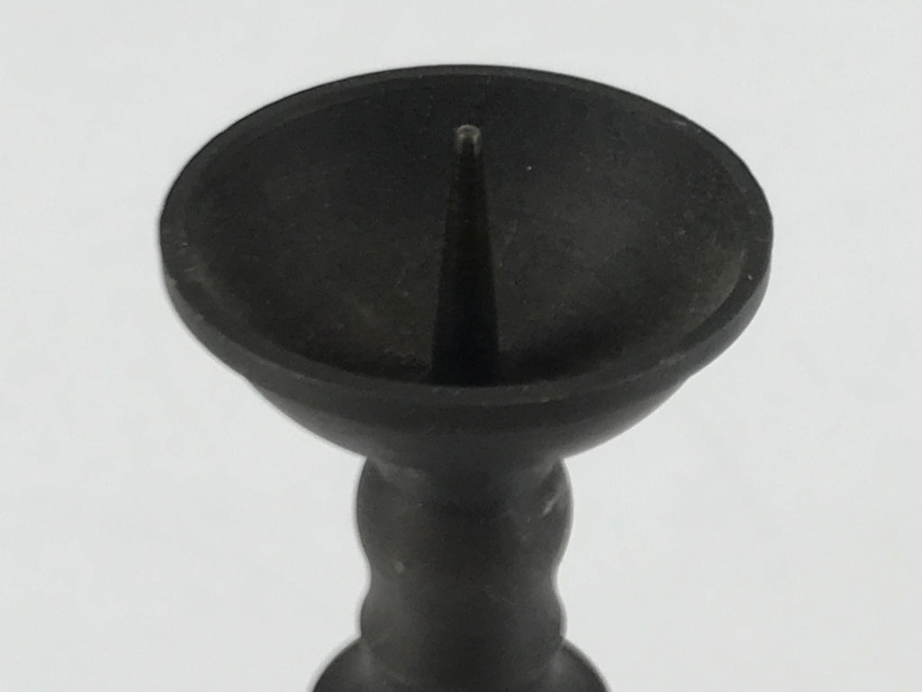 Japanese Buddhist Altar Fitting Bronze Candle Stand Vtg Shokudai Brown BA276
