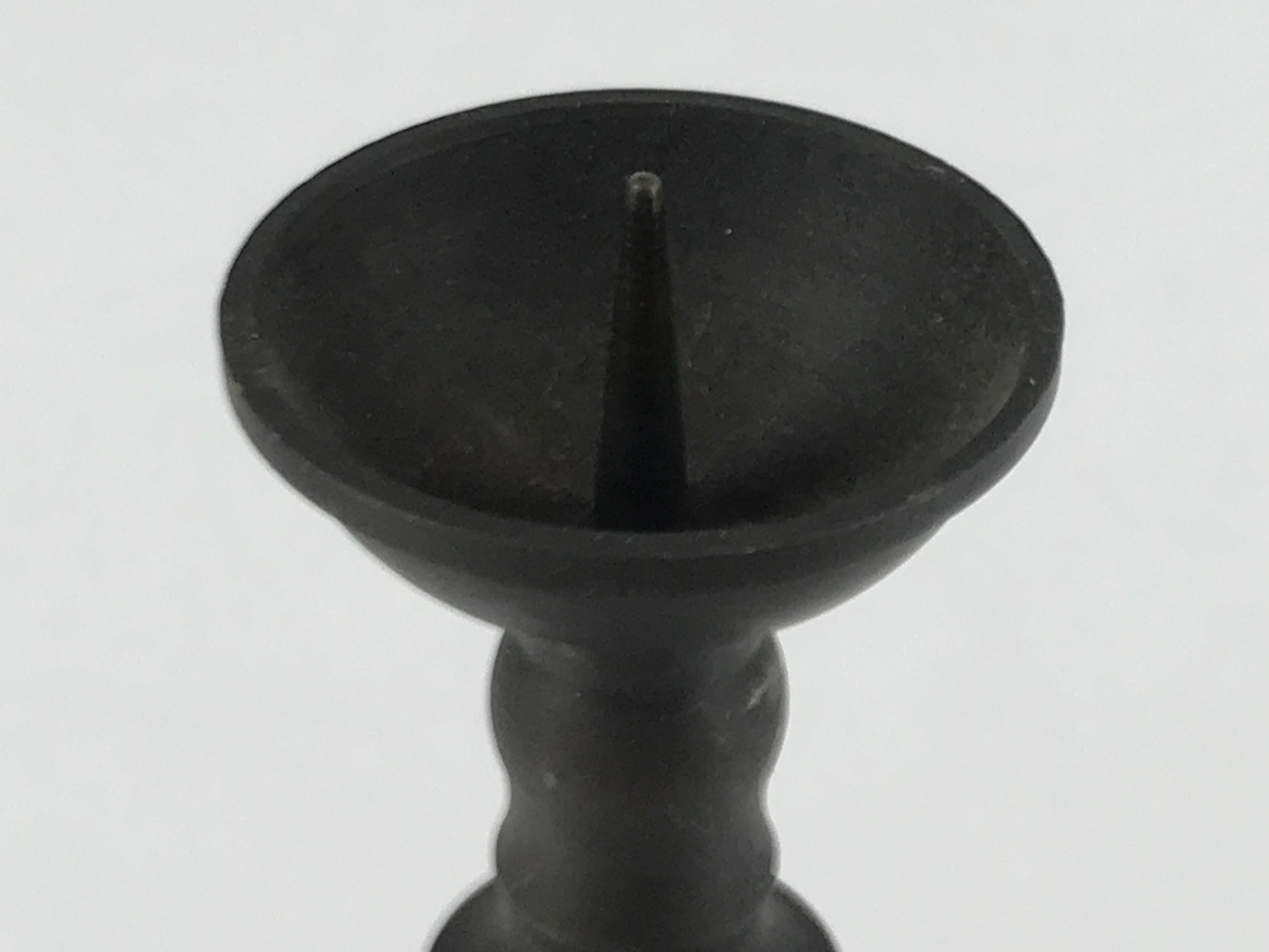Japanese Buddhist Altar Fitting Bronze Candle Stand Vtg Shokudai Brown BA276