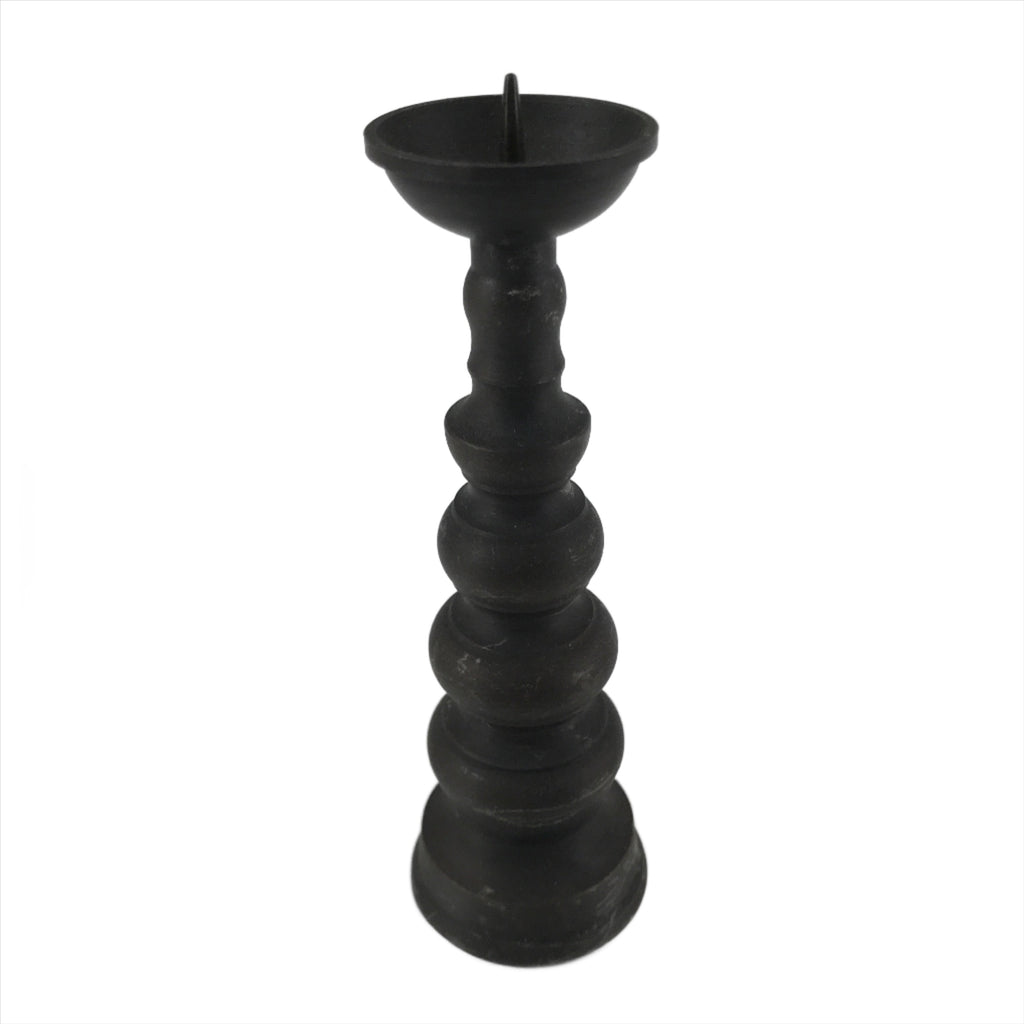Japanese Buddhist Altar Fitting Bronze Candle Stand Vtg Shokudai Brown BA276