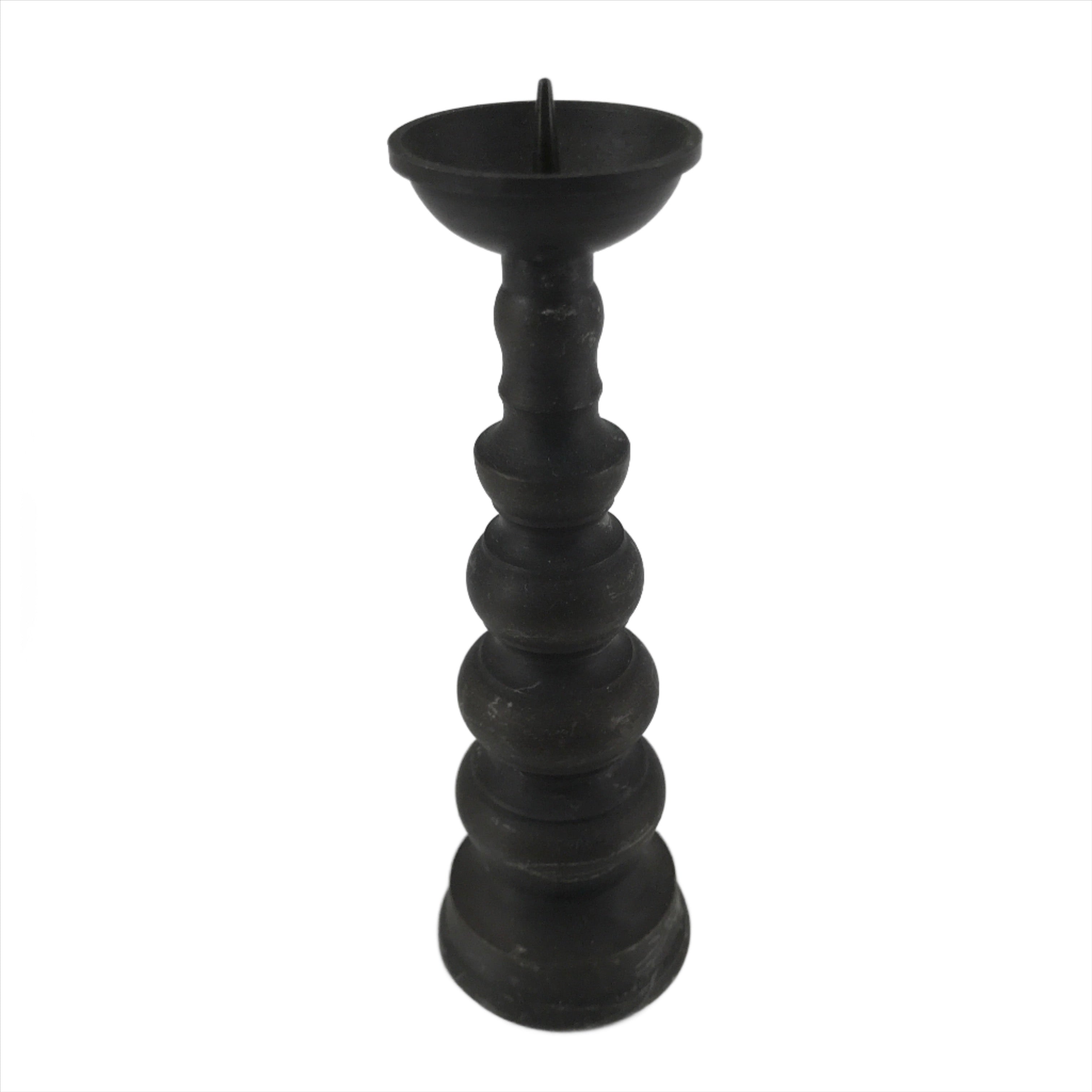 Japanese Buddhist Altar Fitting Bronze Candle Stand Vtg Shokudai Brown BA276