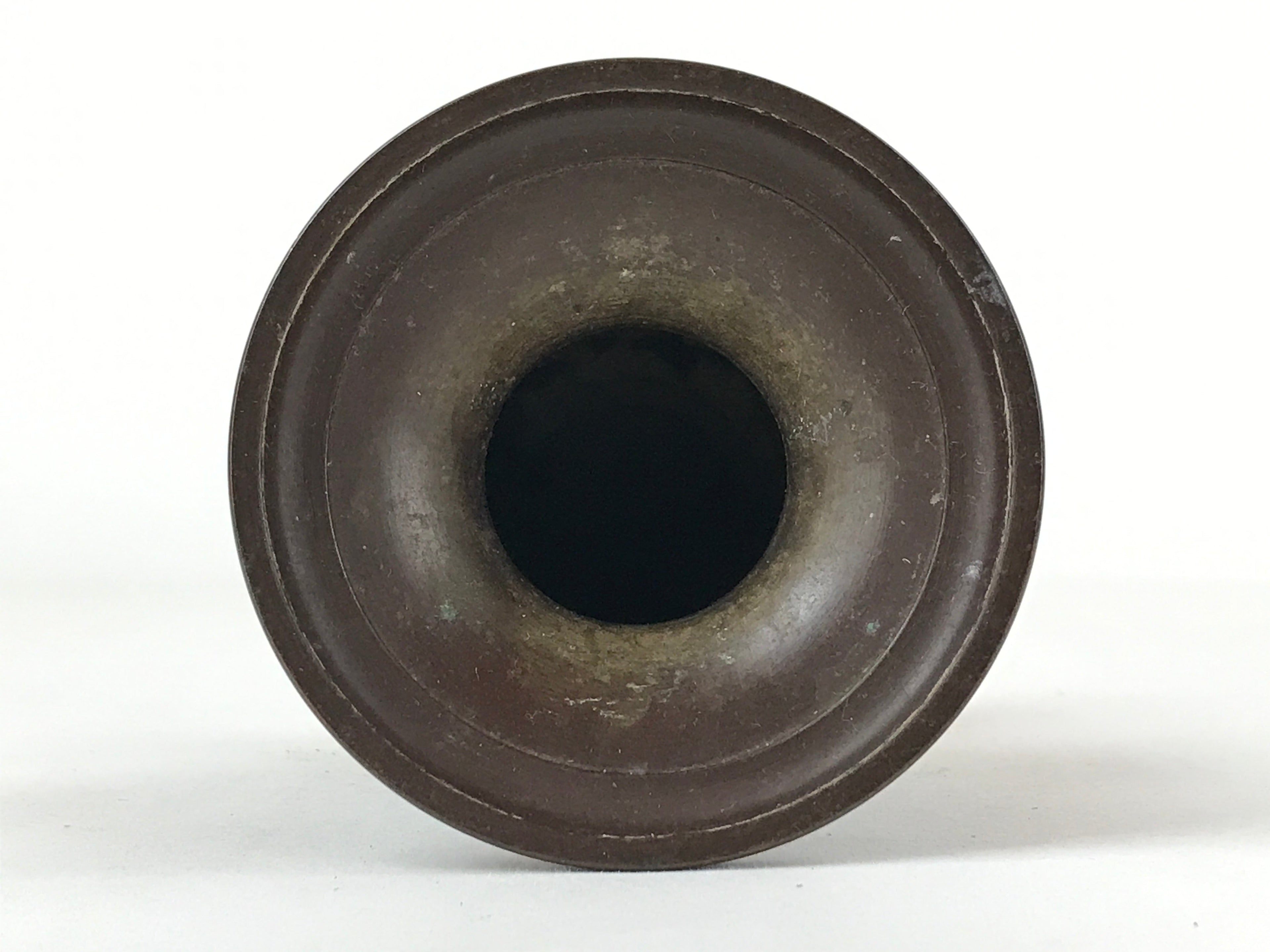 Japanese Buddhist Altar Fitting Bronze Flower Vase Vtg Butsugu Brown BA213