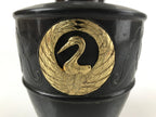 Japanese Buddhist Altar Fitting Bronze Flower Vase Vtg Butsugu Crane Brown BA278