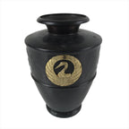 Japanese Buddhist Altar Fitting Bronze Flower Vase Vtg Butsugu Crane Brown BA278