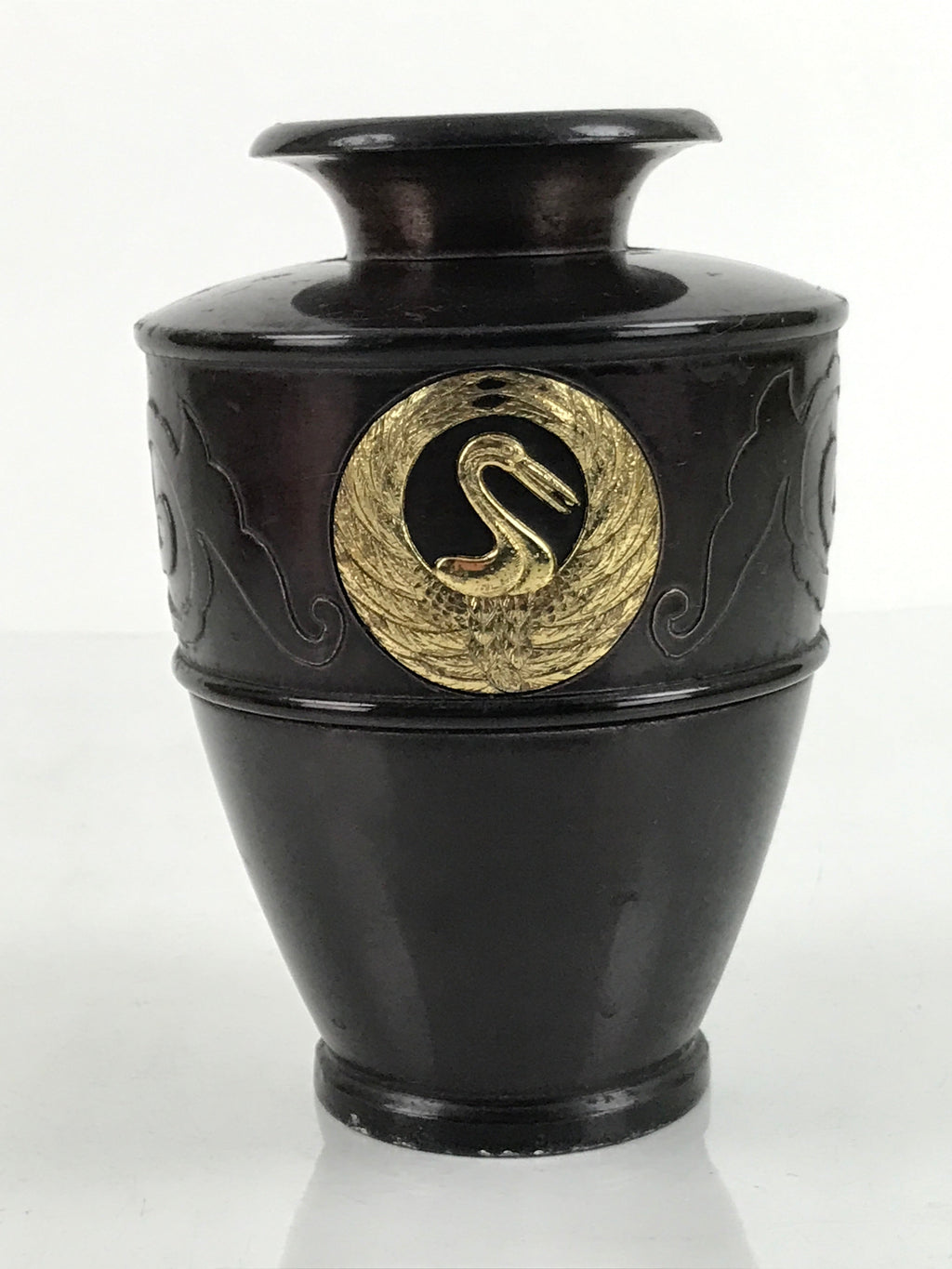 Japanese Buddhist Altar Fitting Bronze Flower Vase Vtg Hanatate Brown BA326