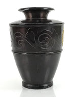 Japanese Buddhist Altar Fitting Bronze Flower Vase Vtg Hanatate Brown BA326
