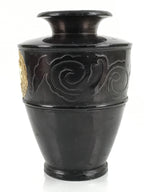 Japanese Buddhist Altar Fitting Bronze Flower Vase Vtg Hanatate Brown BA326