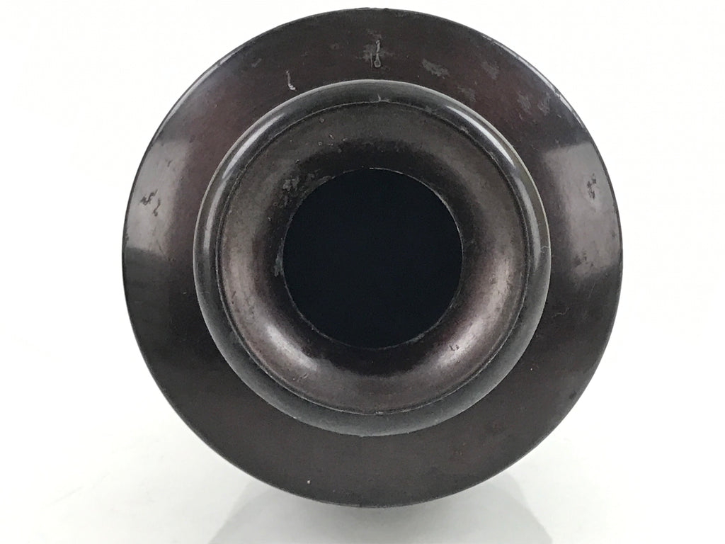Japanese Buddhist Altar Fitting Bronze Flower Vase Vtg Hanatate Brown BA326