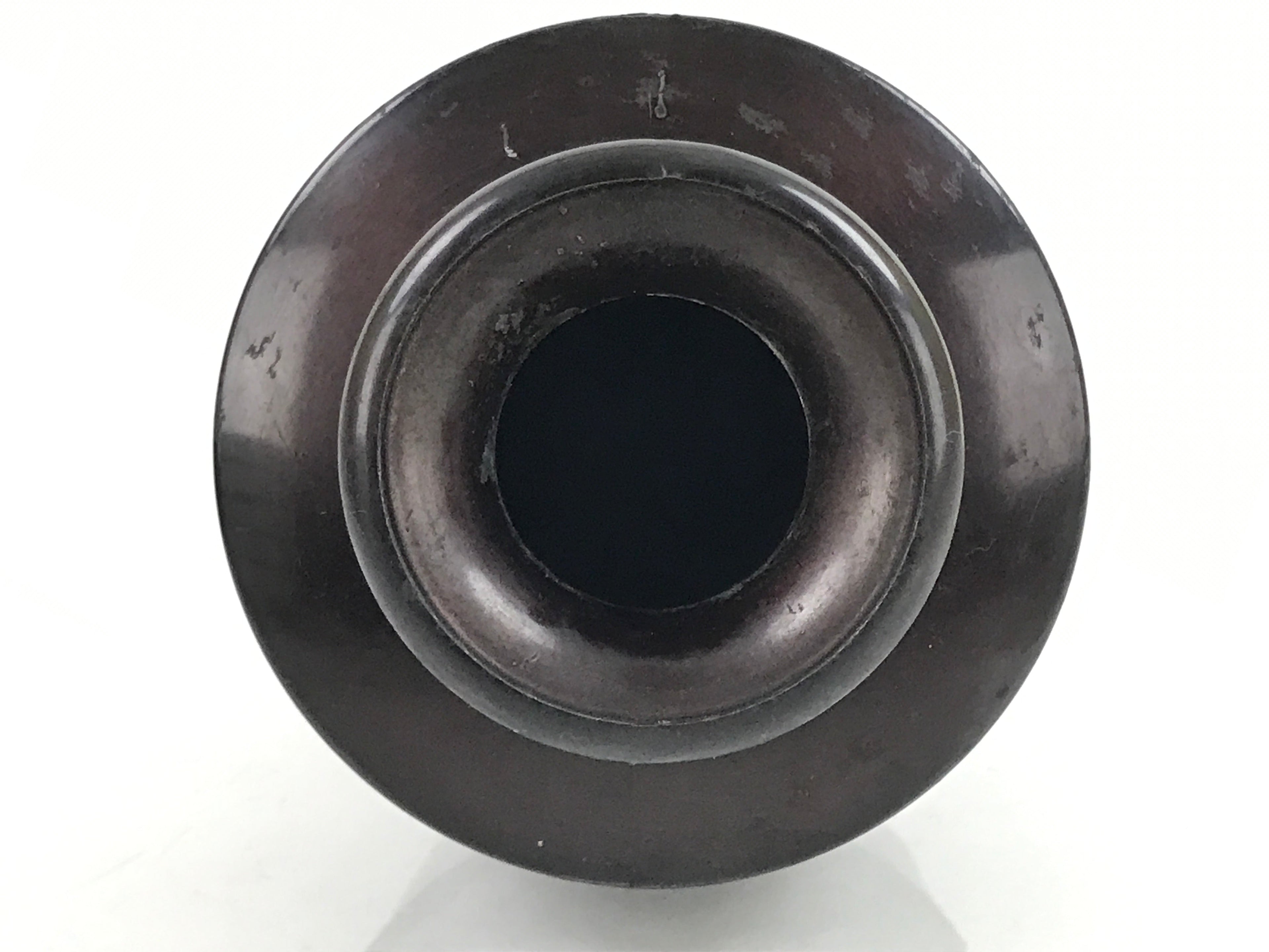 Japanese Buddhist Altar Fitting Bronze Flower Vase Vtg Hanatate Brown BA326