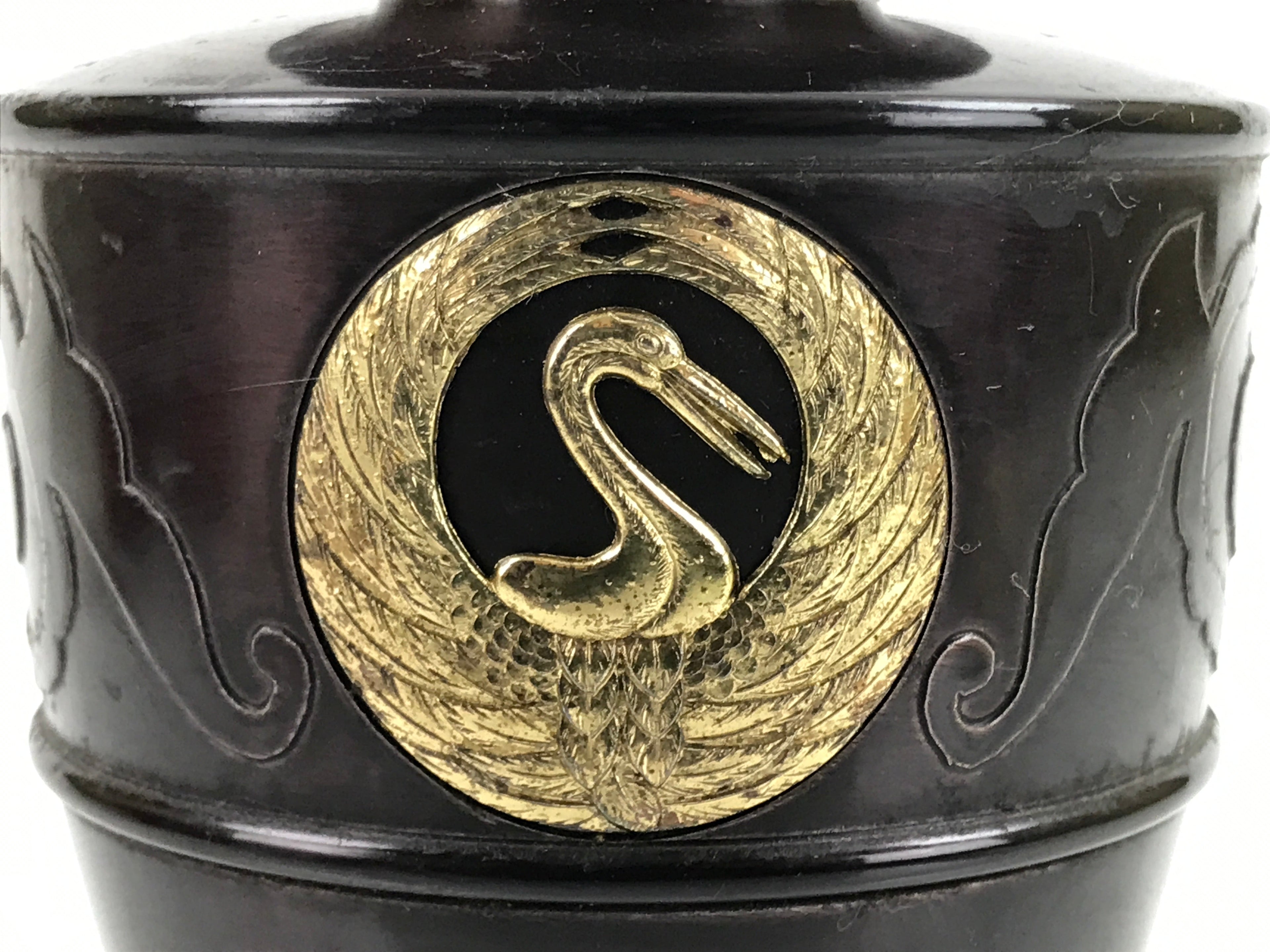 Japanese Buddhist Altar Fitting Bronze Flower Vase Vtg Hanatate Brown BA326