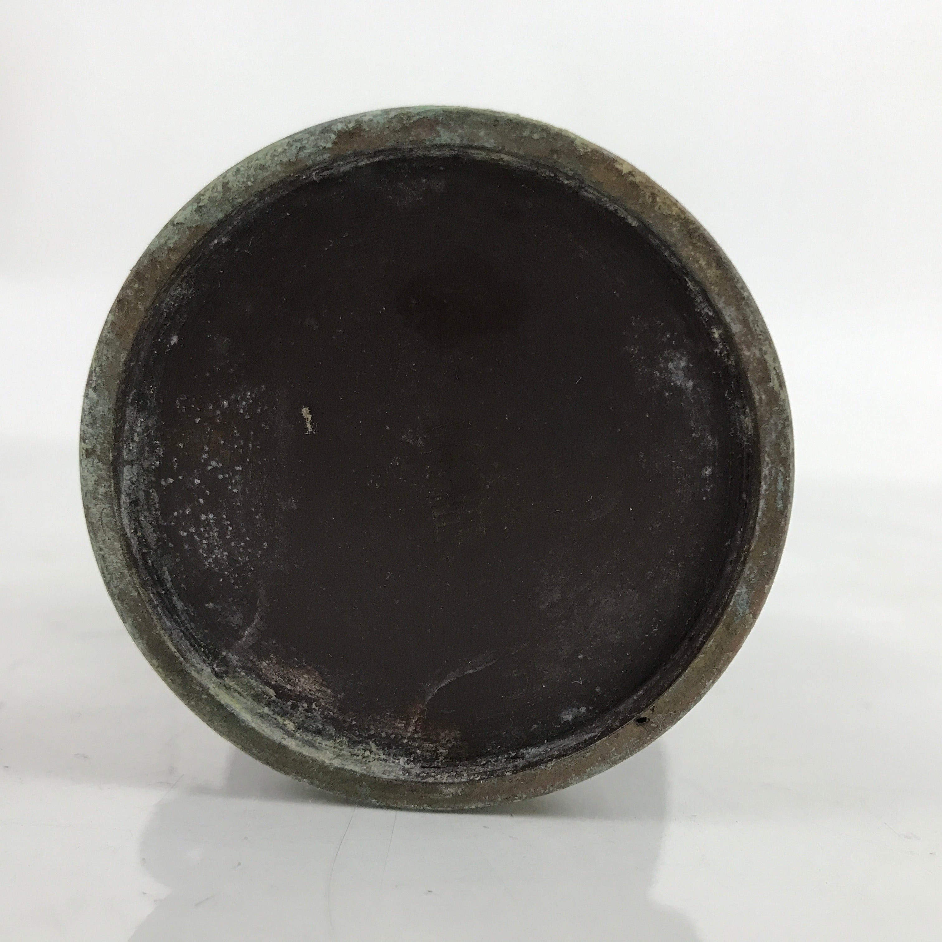 Japanese Buddhist Altar Fitting Bronze Flower Vase Vtg Hanatate Peacock BA356
