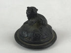 Japanese Buddhist Altar Fitting Bronze Incense Burner Vtg Koro Black Shisa BA68
