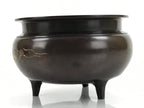 Japanese Buddhist Altar Fitting Bronze Incense Burner Vtg Koro Lotus Brown BA319
