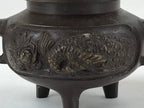 Japanese Buddhist Altar Fitting Bronze Incense Burner Vtg Koro Shishi Lion BA207