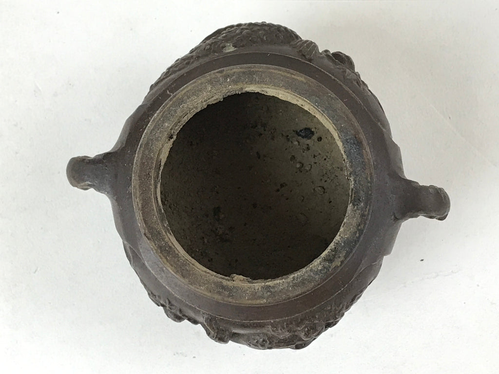 Japanese Buddhist Altar Fitting Bronze Incense Burner Vtg Koro Shishi Lion BA207