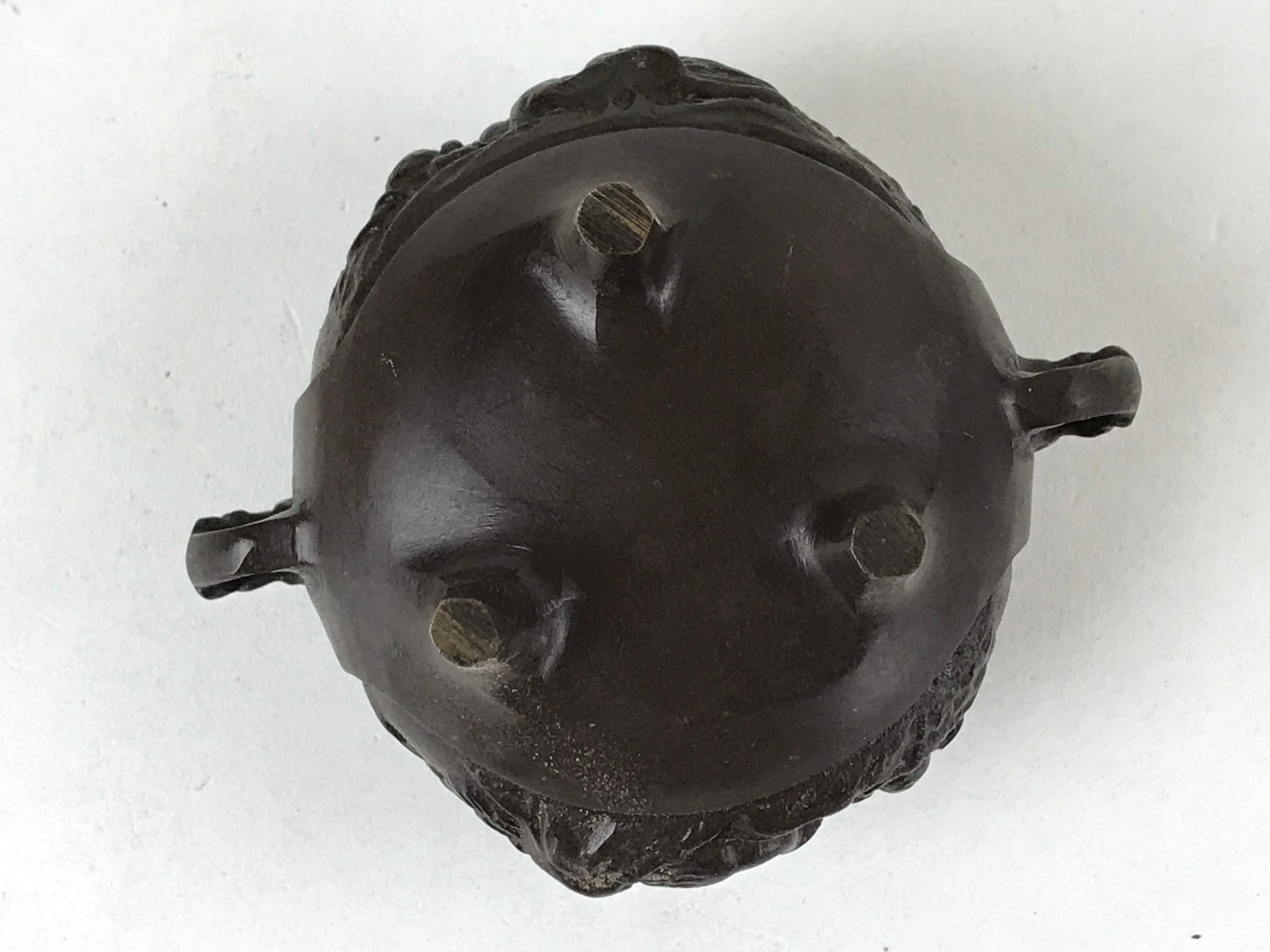 Japanese Buddhist Altar Fitting Bronze Incense Burner Vtg Koro Shishi Lion BA207