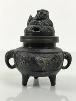 Japanese Buddhist Altar Fitting Bronze Incense Burner Vtg Koro Shishi Lion BA867