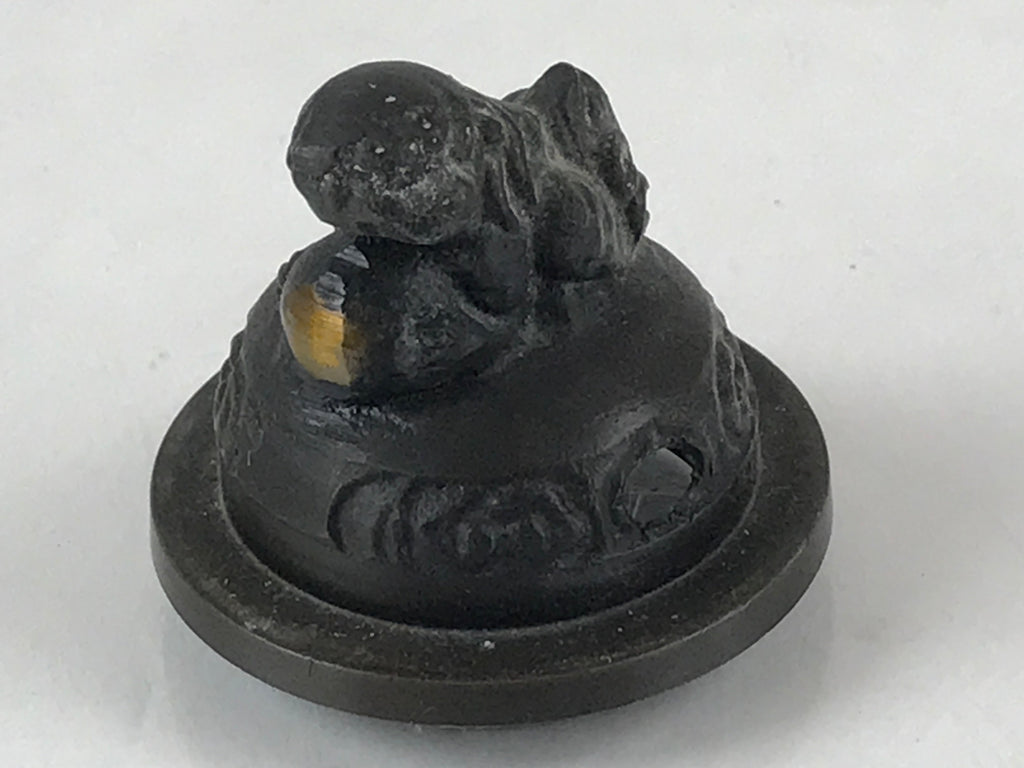 Japanese Buddhist Altar Fitting Bronze Incense Burner Vtg Koro Shishi Lion BU965
