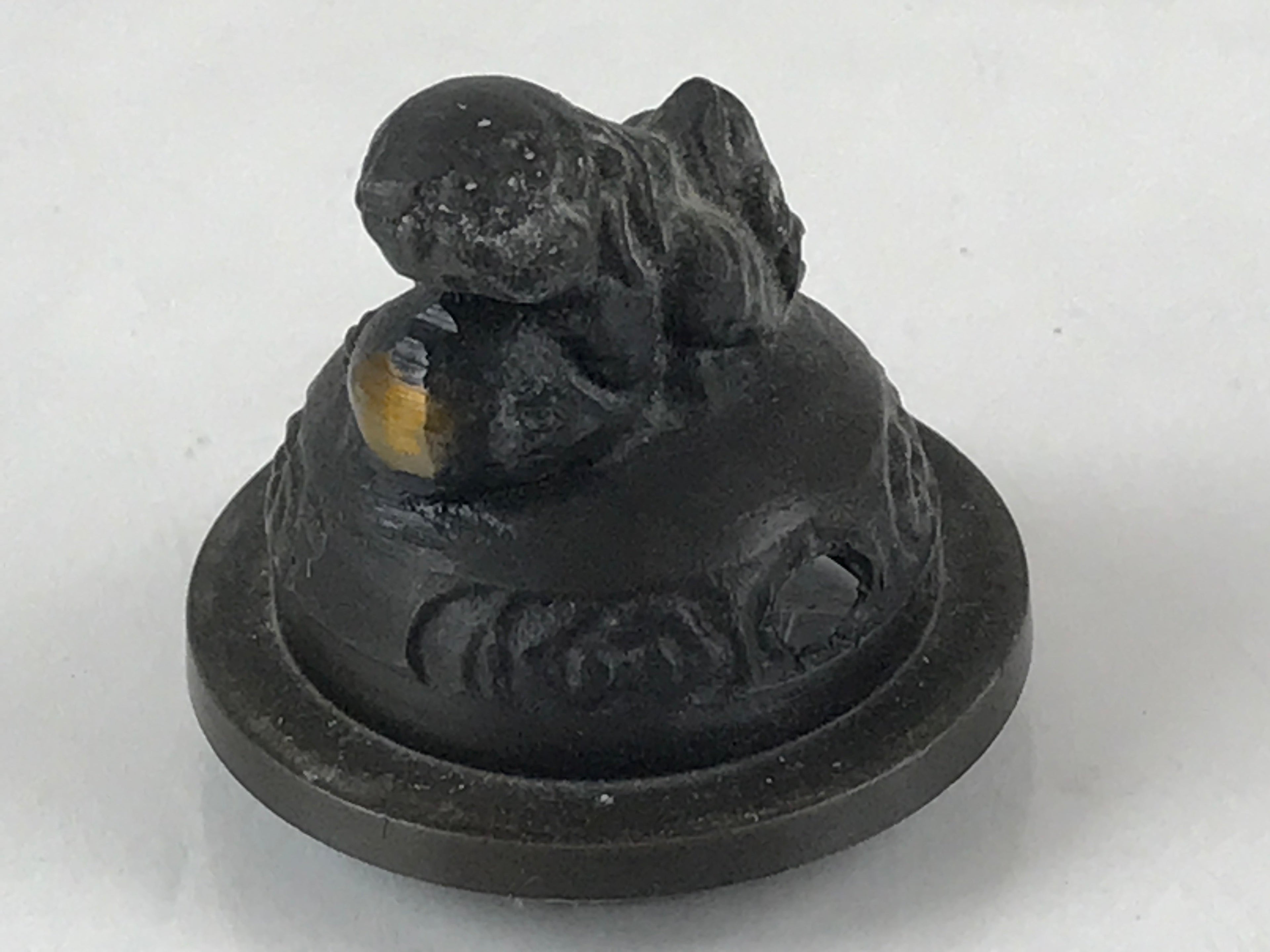 Japanese Buddhist Altar Fitting Bronze Incense Burner Vtg Koro Shishi Lion BU965