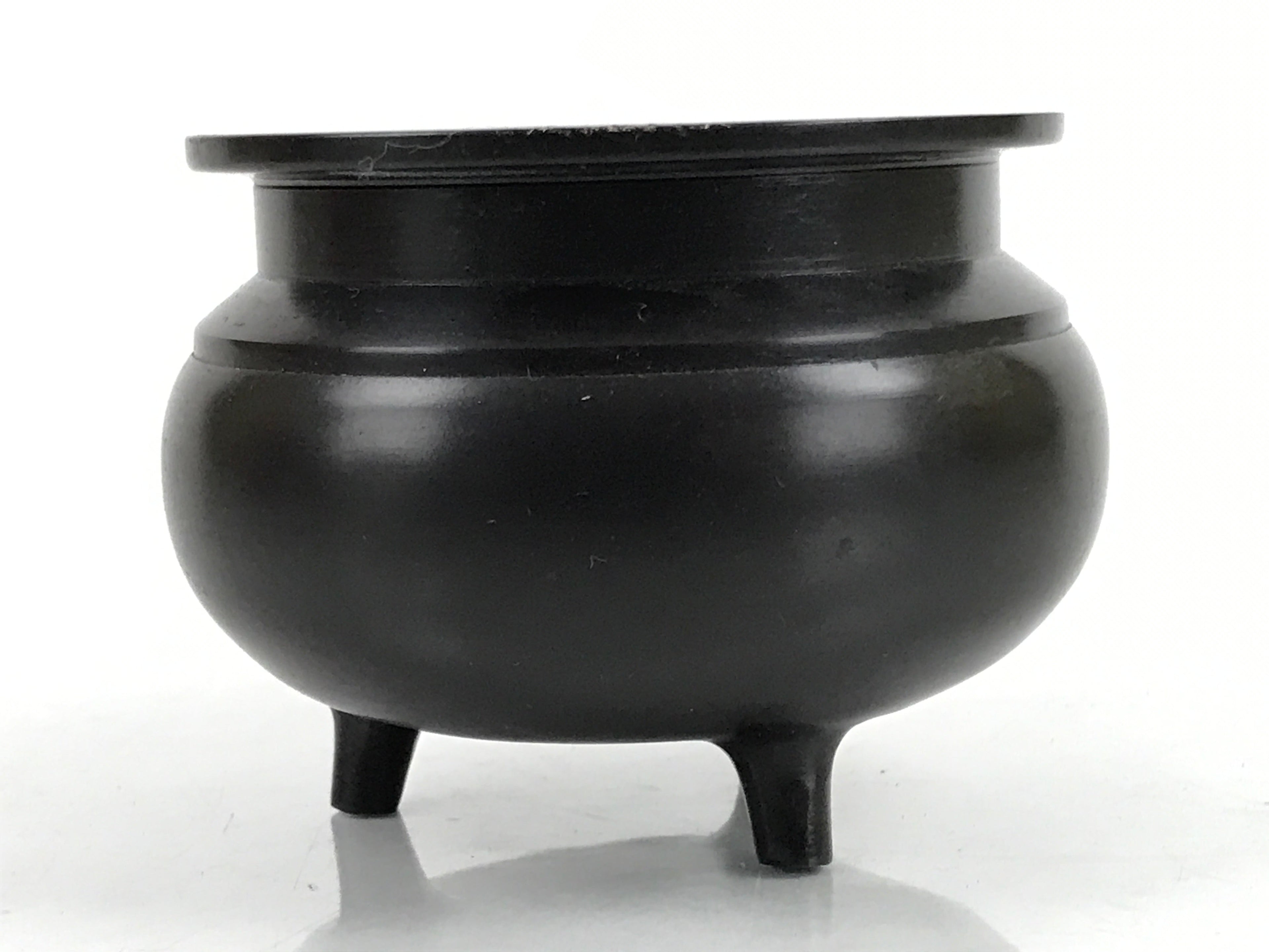 Japanese Buddhist Altar Fitting Bronze Incense Burner Vtg Small Koro Brown BA320