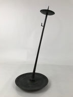 Japanese Buddhist Altar Fitting Bronze Large Candle Stand Metal Shokudai BA596