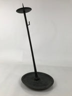 Japanese Buddhist Altar Fitting Bronze Large Candle Stand Metal Shokudai BA596