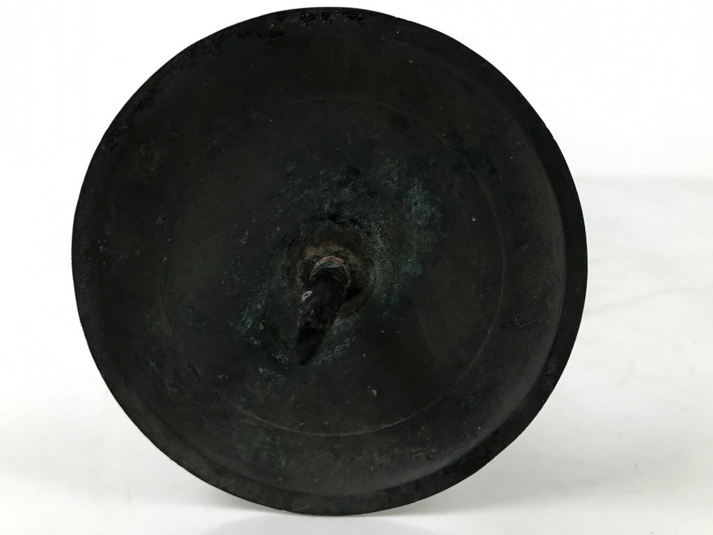 Japanese Buddhist Altar Fitting Bronze Large Candle Stand Metal Shokudai BA596
