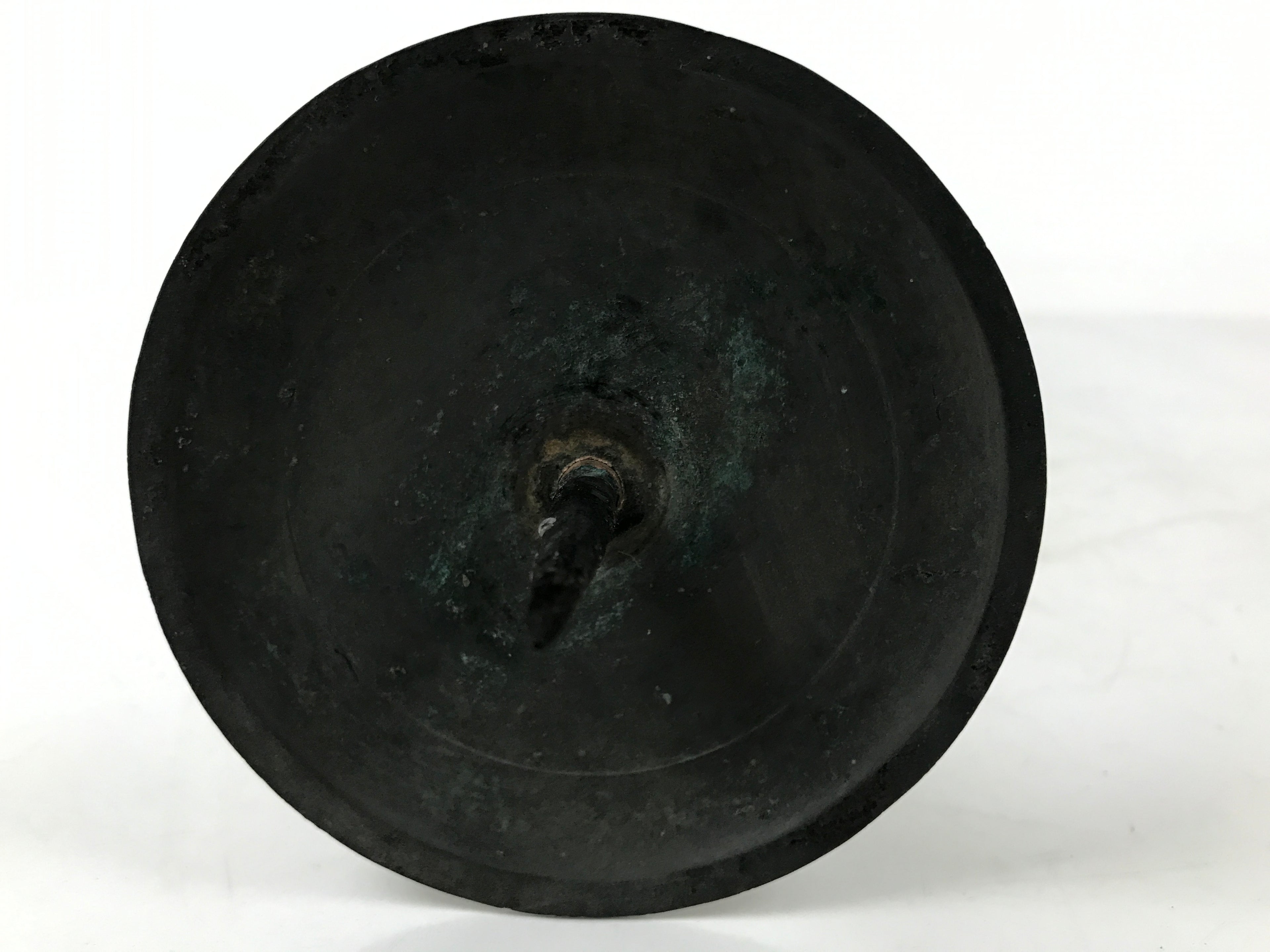 Japanese Buddhist Altar Fitting Bronze Large Candle Stand Metal Shokudai BA596