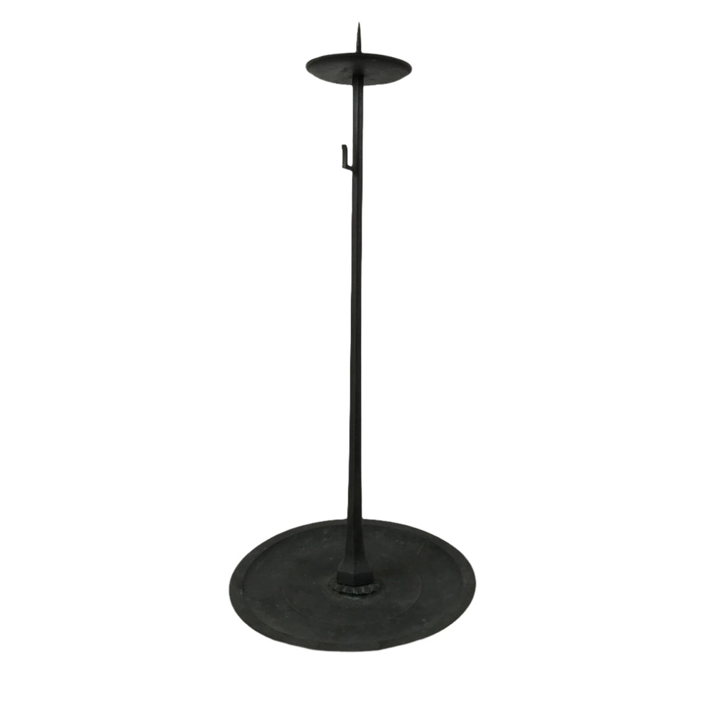 Japanese Buddhist Altar Fitting Bronze Large Candle Stand Metal Shokudai BA596