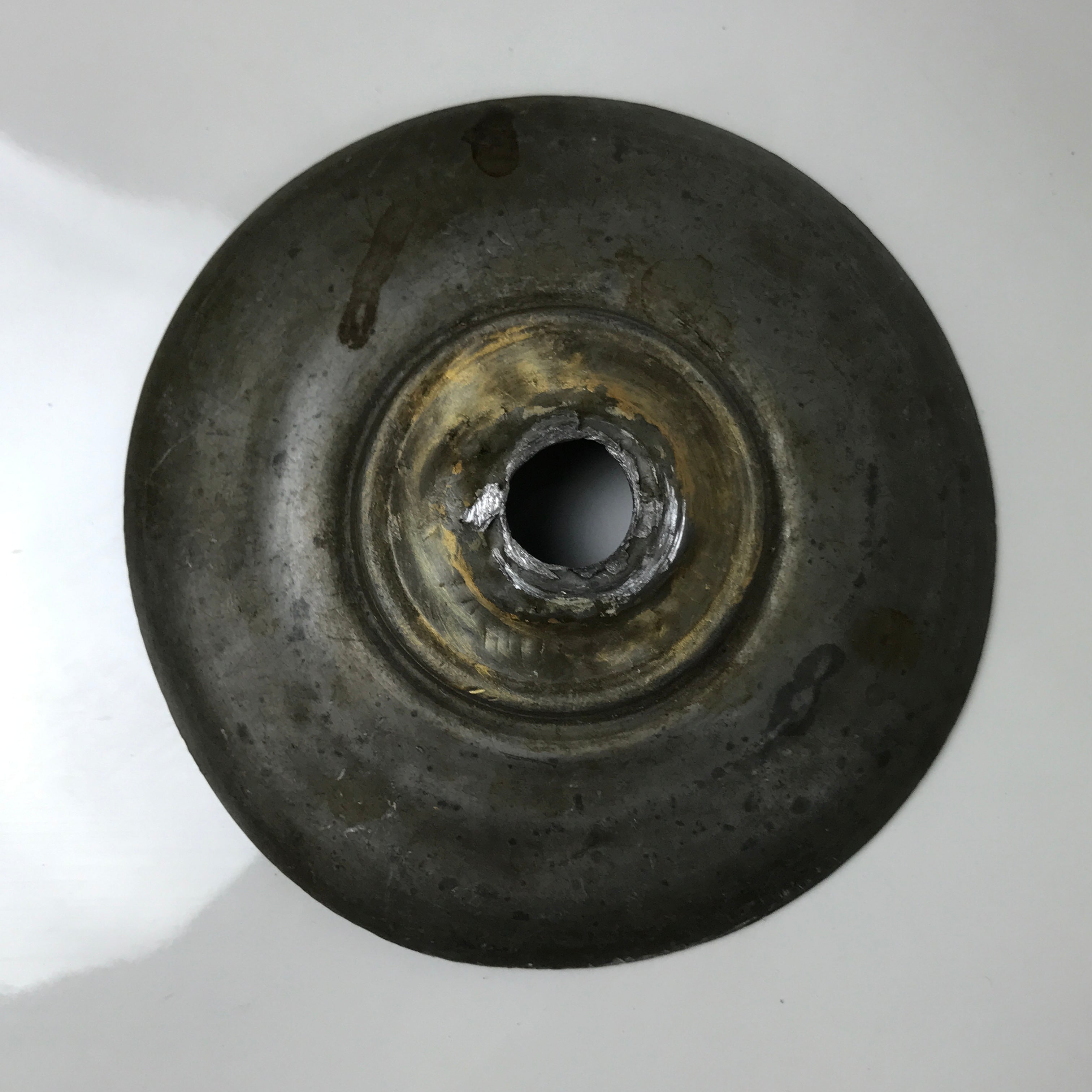 Japanese Buddhist Altar Fitting Bronze Large Candle Stand Metal Shokudai BA597