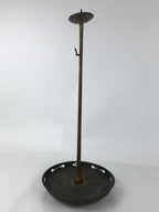 Japanese Buddhist Altar Fitting Bronze Large Candle Stand Metal Shokudai BA597
