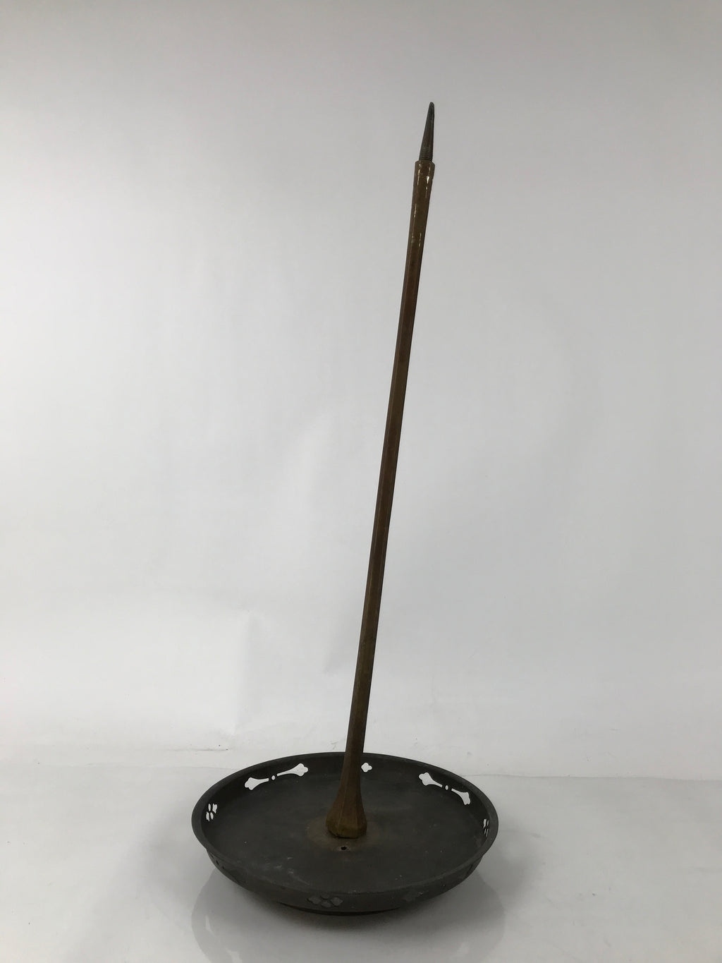 Japanese Buddhist Altar Fitting Bronze Large Candle Stand Metal Shokudai BA597