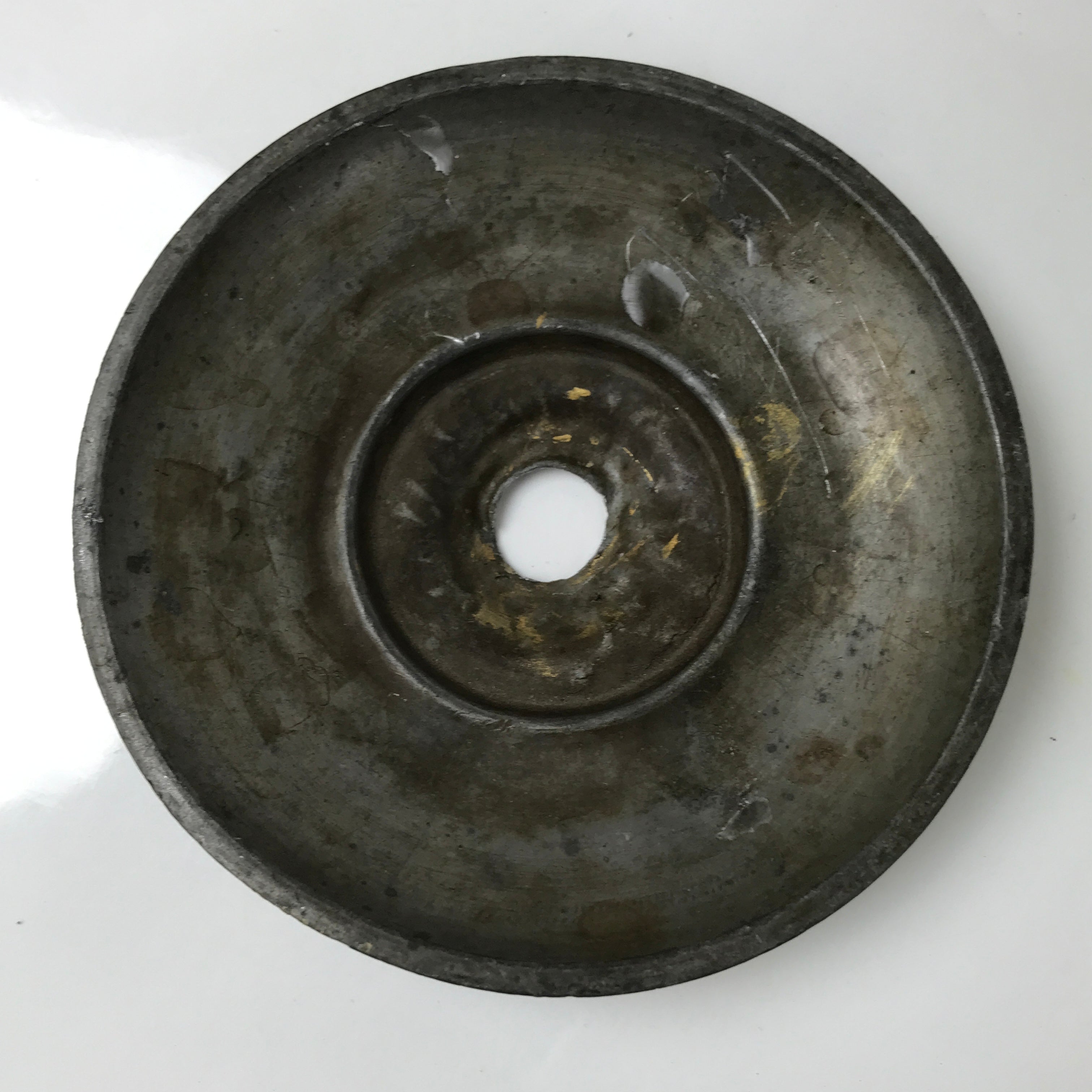 Japanese Buddhist Altar Fitting Bronze Large Candle Stand Metal Shokudai BA597