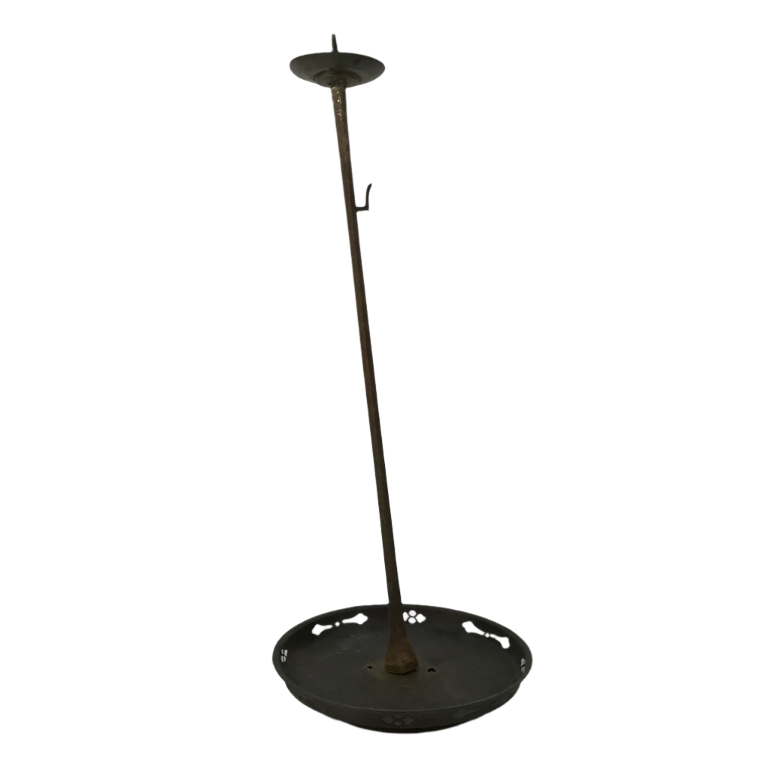 Japanese Buddhist Altar Fitting Bronze Large Candle Stand Metal Shokudai BA597
