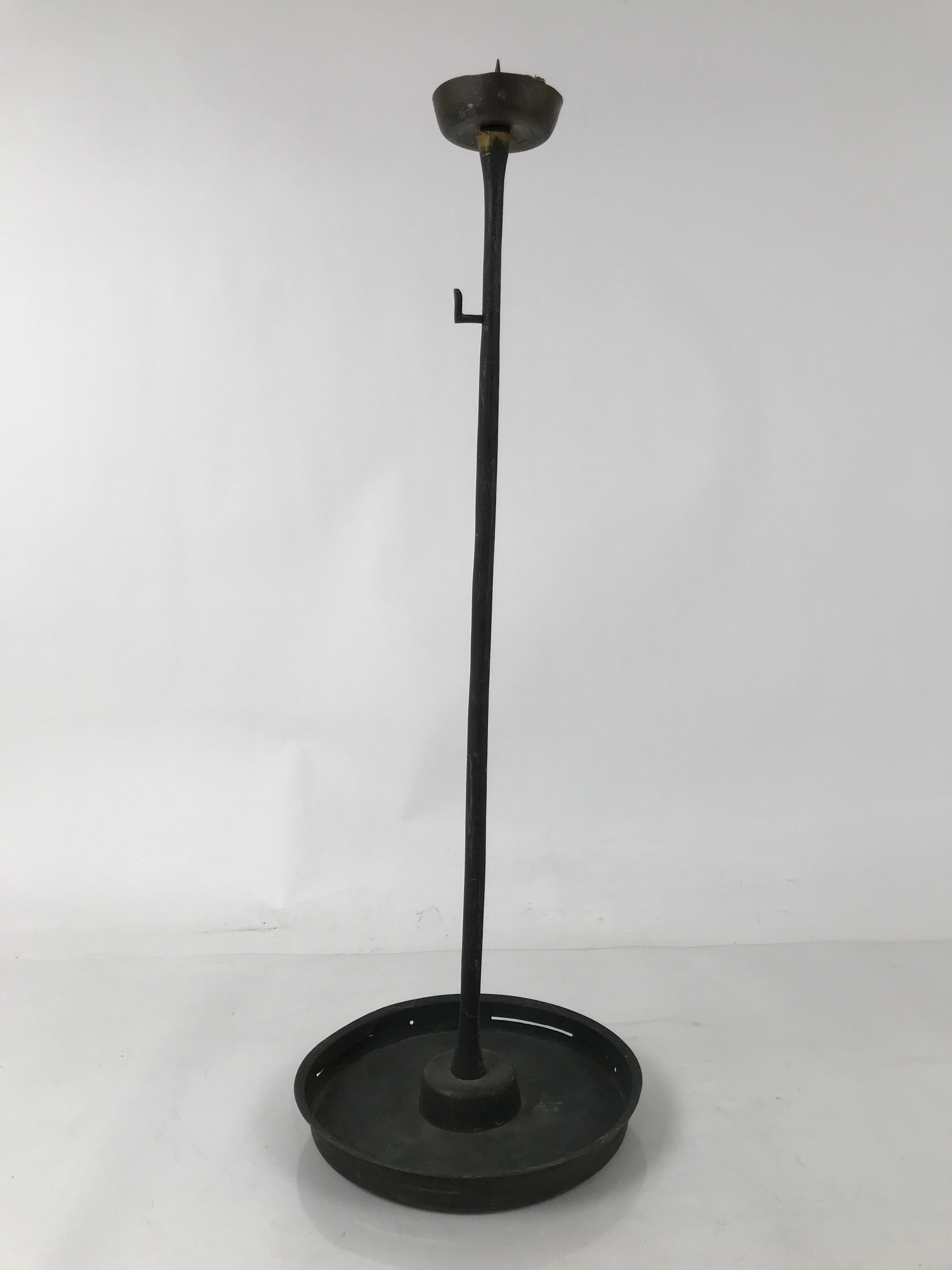 Japanese Buddhist Altar Fitting Bronze Large Candle Stand Metal Shokudai BA598