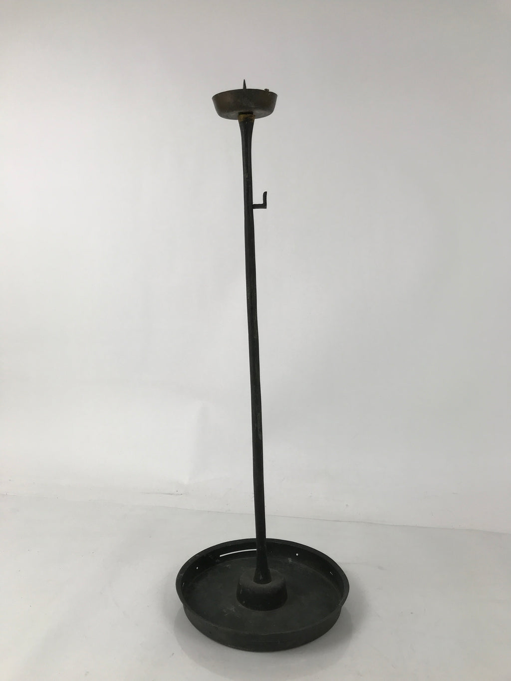 Japanese Buddhist Altar Fitting Bronze Large Candle Stand Metal Shokudai BA598