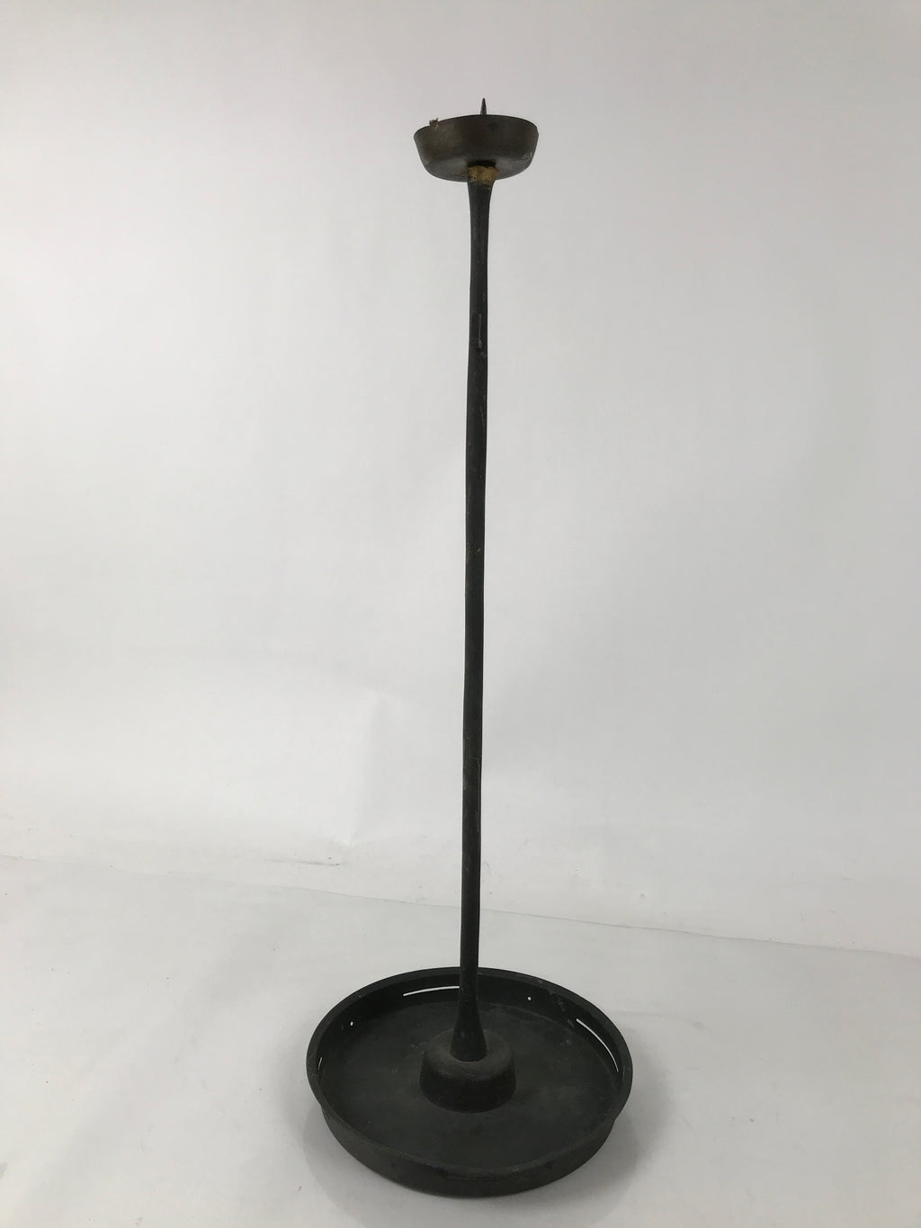 Japanese Buddhist Altar Fitting Bronze Large Candle Stand Metal Shokudai BA598