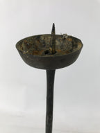 Japanese Buddhist Altar Fitting Bronze Large Candle Stand Metal Shokudai BA598