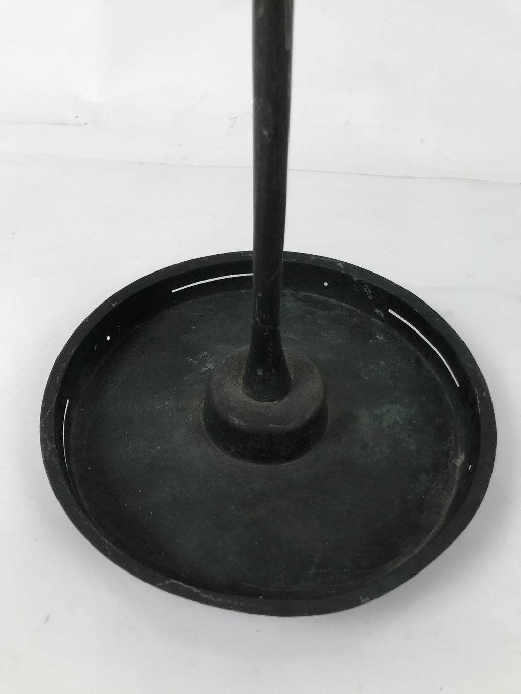 Japanese Buddhist Altar Fitting Bronze Large Candle Stand Metal Shokudai BA598