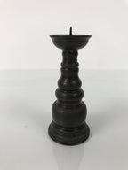 Japanese Buddhist Altar Fitting Bronze Metal Candle Stand Shokudai Brown BA742
