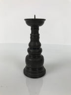 Japanese Buddhist Altar Fitting Bronze Metal Candle Stand Shokudai Brown BA742