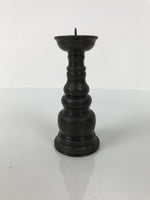Japanese Buddhist Altar Fitting Bronze Metal Candle Stand Shokudai Brown BA742