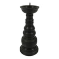 Japanese Buddhist Altar Fitting Bronze Metal Candle Stand Shokudai Brown BA742
