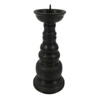 Japanese Buddhist Altar Fitting Bronze Metal Candle Stand Shokudai Brown BA742
