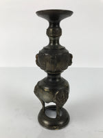 Japanese Buddhist Altar Fitting Bronze Metal Candle Stand Shokudai Brown BA768