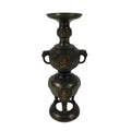 Japanese Buddhist Altar Fitting Bronze Metal Candle Stand Shokudai Brown BA768