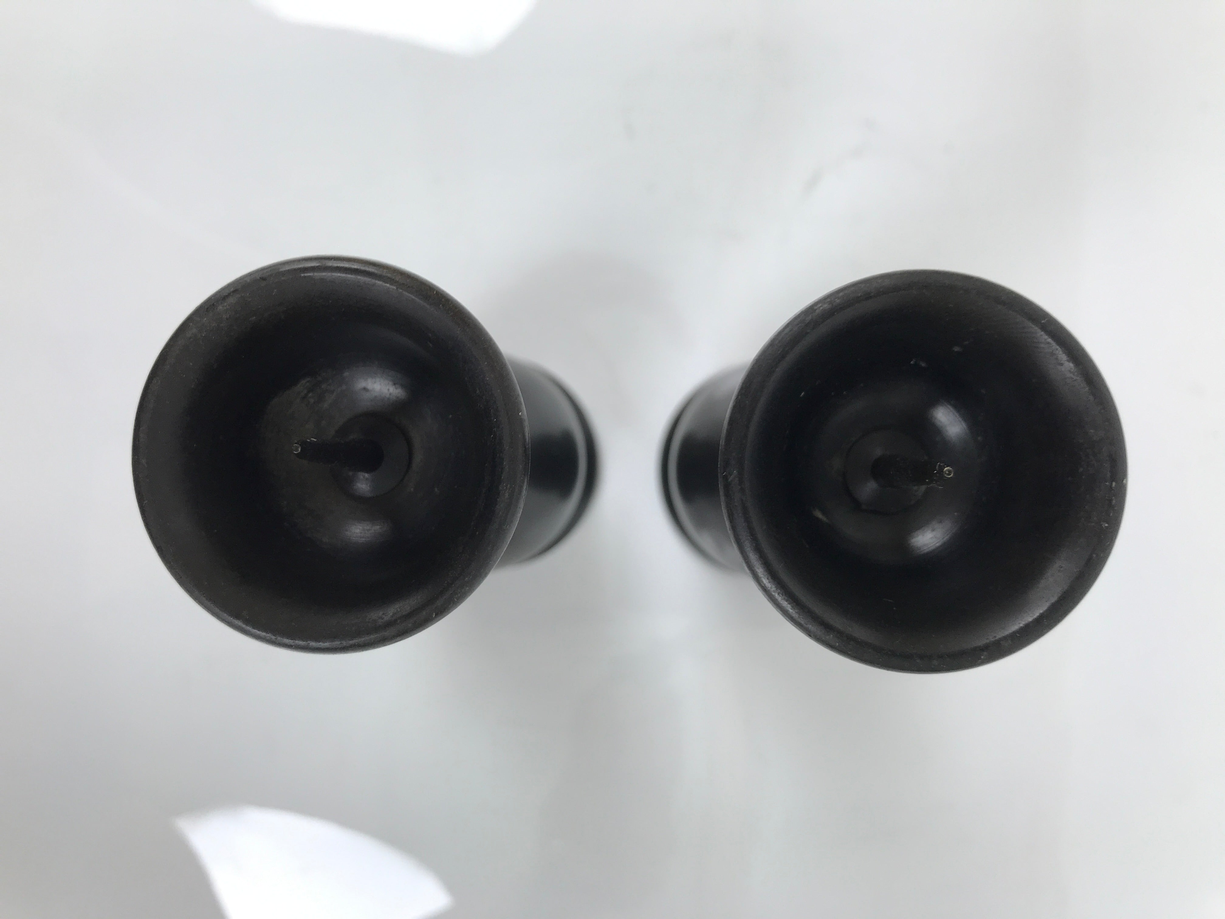 Japanese Buddhist Altar Fitting Bronze Metal Candle Stand Vtg Shokudai 2pc BA744